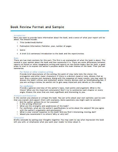 sample book review questions