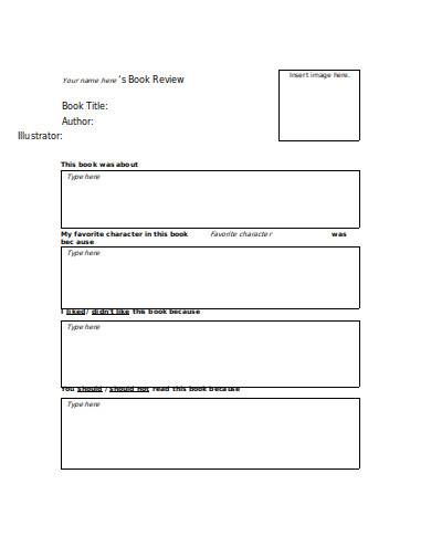 Book Review Printable, Instant Download PDF