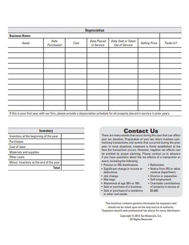 business expenses worksheet sample