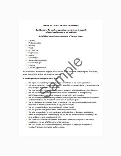 clinic team agreement template