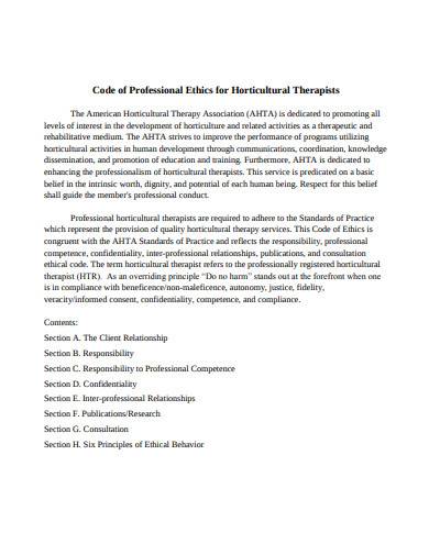 code of professional ethics