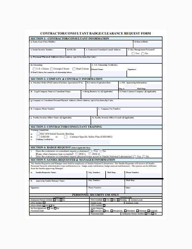 consultant clarence request form template