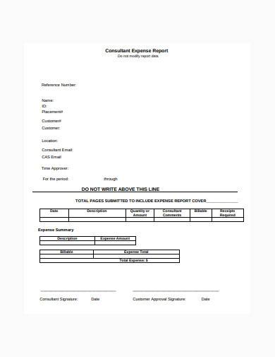 consultant travel expense report sample