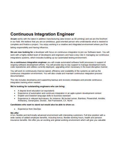 continuous integration engineer