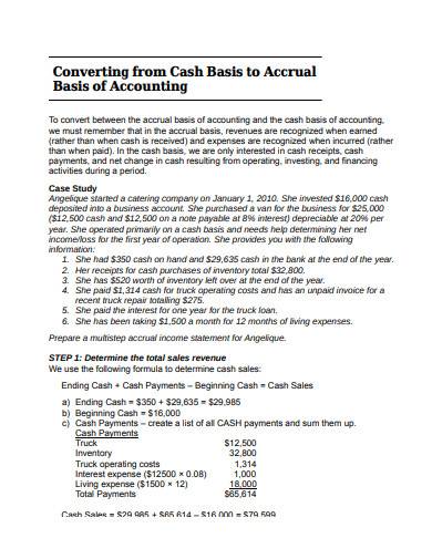 converting from cash basis to accrual basic of accounting