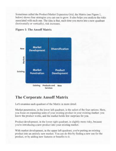 corporate ansoff matrix