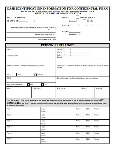 defendant information form in doc
