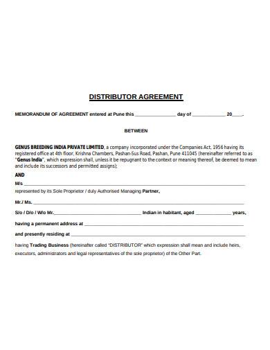 FREE 10+ Distributor Agreement Samples in PDF | MS Word
