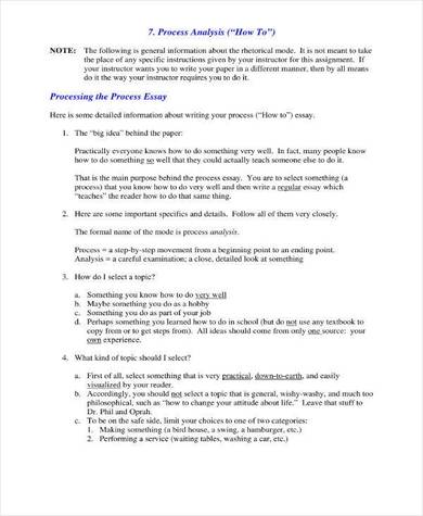 process analysis essay example pdf