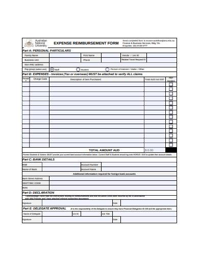 expense reimbursement form example 