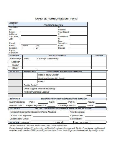 expense reimbursement form in doc