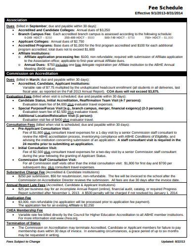 FREE 10+ Consultant Fee Schedule Samples in PDF | MS Word