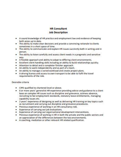 FREE 10 Consultant Job Description Samples In PDF MS Word