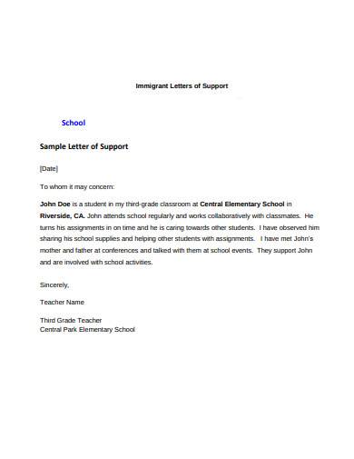 Letter Of Support To Immigration Template