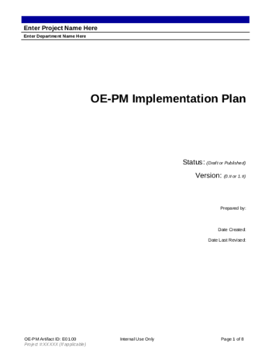 implementation plan template