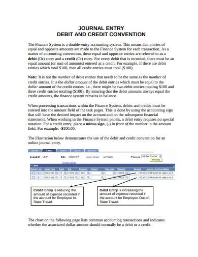 journal entry debit and credit convention
