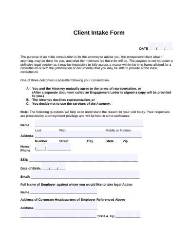 legal client intake form