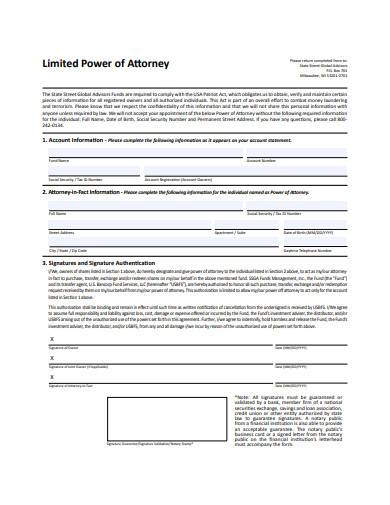 limited power of attorney form sample