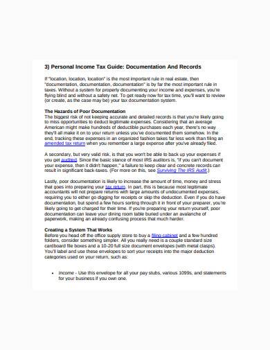 personal income tax deduction template