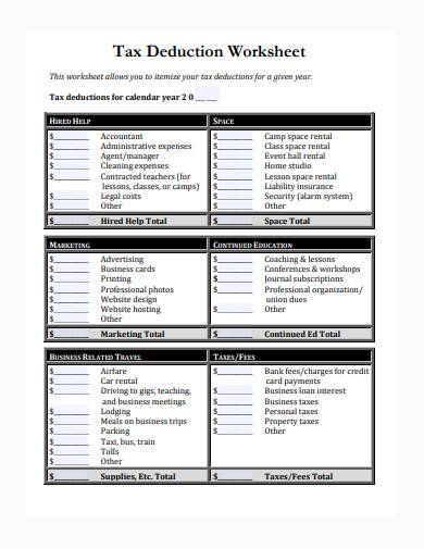 income-tax-worksheet-templates