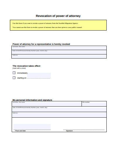 printable revocation of power of attorney form 