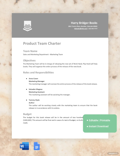 product team charter template