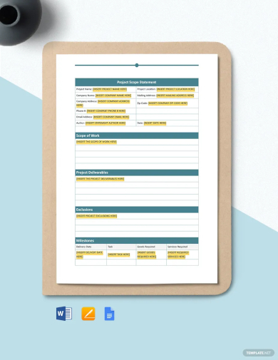 project scope statement template1