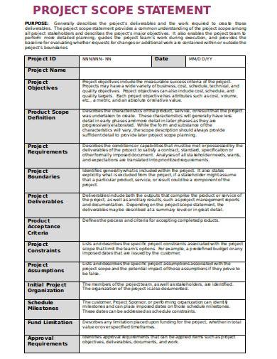 FREE 13 Project Scope Statement Samples In PDF MS Word