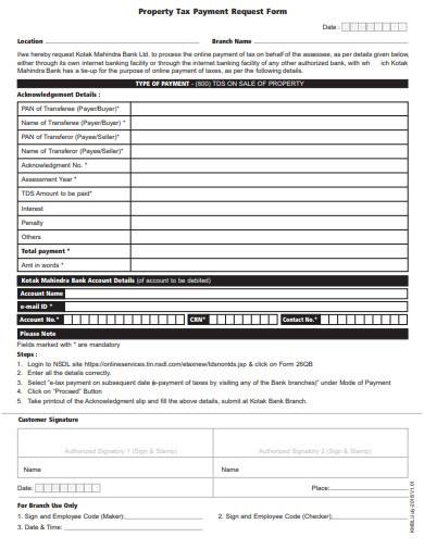 property tax payment request form
