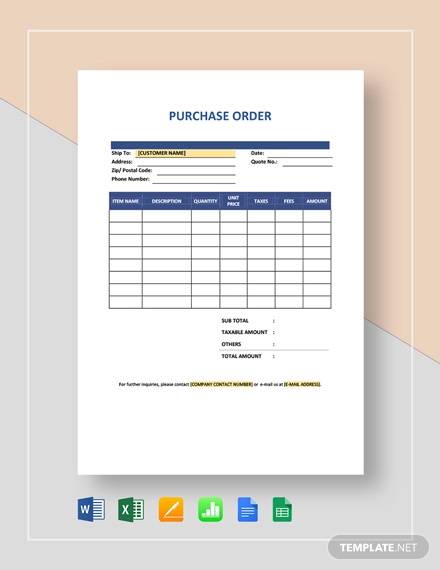 purchase order template