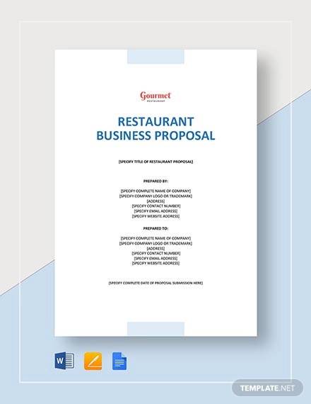 restaurant business proposal template