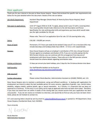 retail assistant cover letter template