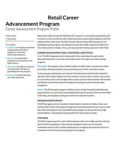 retail career advancement training program