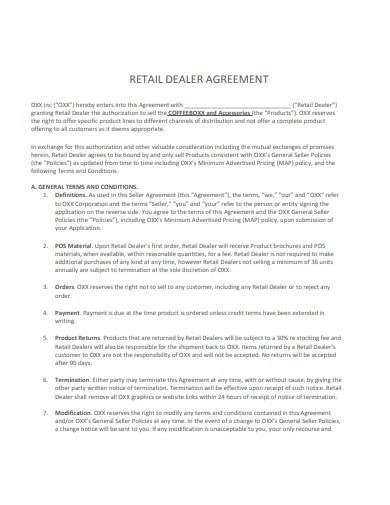 retail dealer agreement