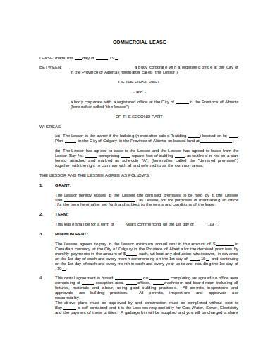 retail lease agreement in doc