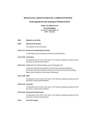 retail meeting agenda in pdf