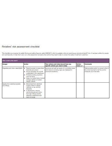 retail risk assessment checklist