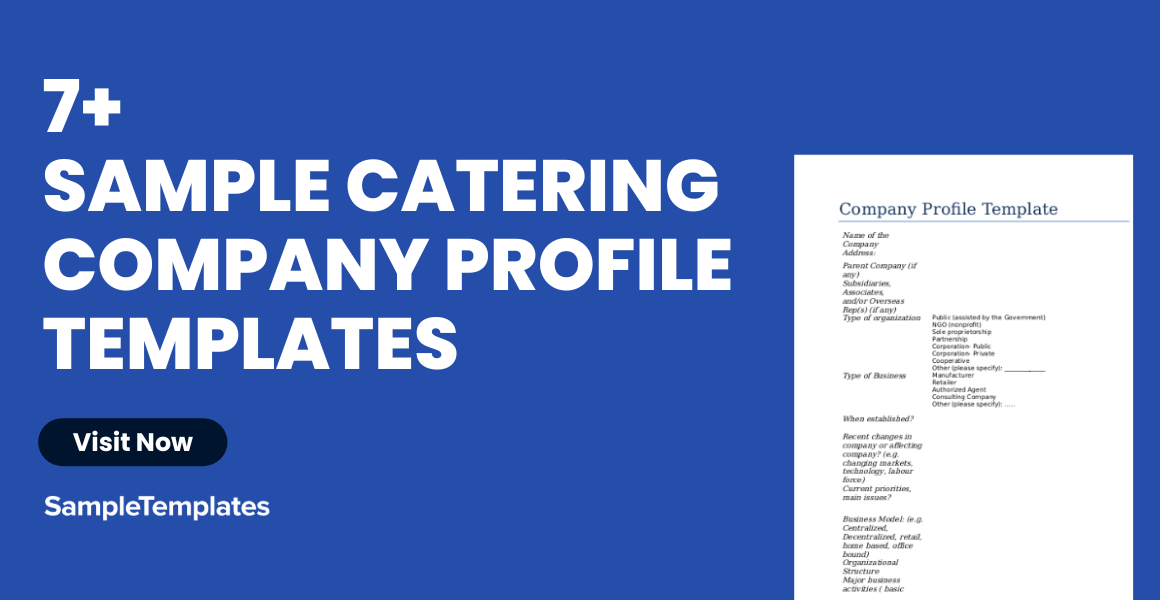 Sample Catering Company Profile Template1