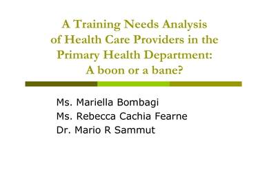 sample health care training analysis