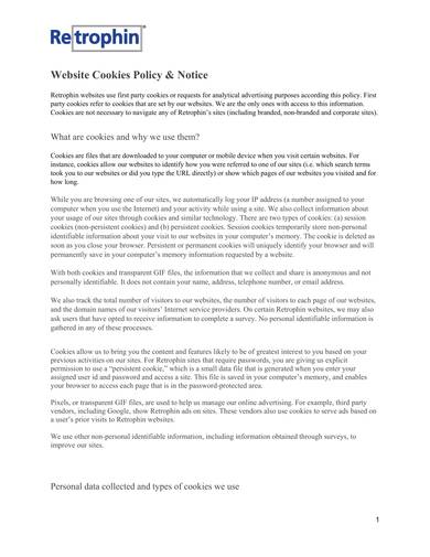 sample website cookie policy notice