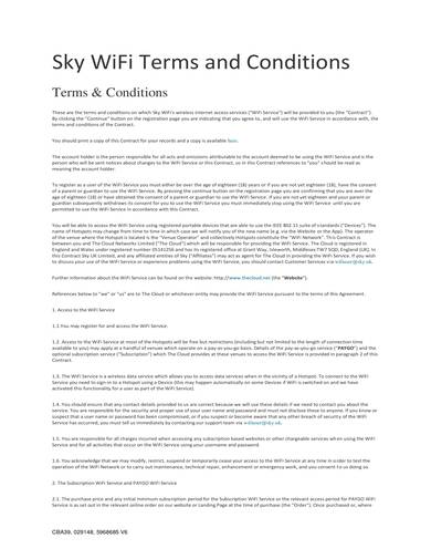 sample wifi service terms and conditions