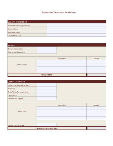schedule business worksheet template