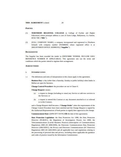 simple goods agreement sample in pdf