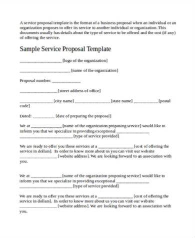 simple service proposal sample
