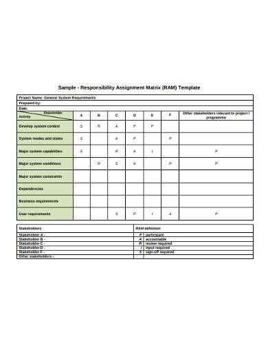 standard responsibility assignment matrix