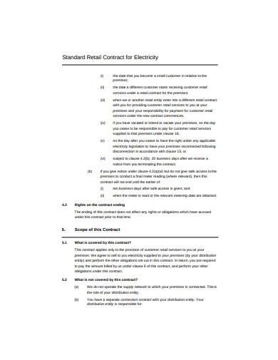 standard retail contract template