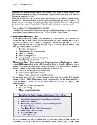 supply chain management business plan pdf examples