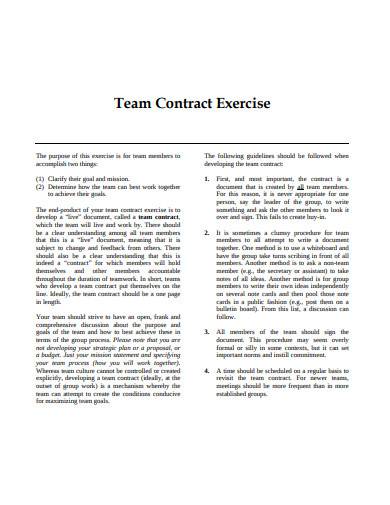 team contract exercise