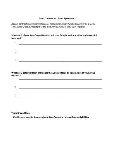 team contract and team agreement