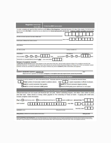 transcript order form template